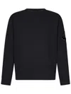 C.p. Company Lens-detail Crew-neck Sweater In Black