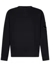 C.p. Company Lens-detail Crew-neck Sweater In Black