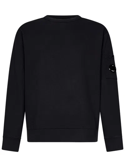 C.p. Company Lens-detail Crew-neck Sweater In Blue