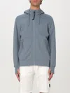 C.p. Company Zipped Hooded Sweatshirt Goggles In Grey