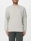 C.p. Company Long-sleeve Crewneck Shirt With Zippered Pocket Detail In Gray