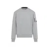 C.p. Company Gray Diagonal Raised Fleece Crewneck Lens Sweatshirt In Gray