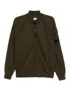 C.p. Company Fleece Bomber Jacket In Green