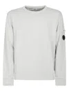 C.p. Company C.p.company Logo Cotton Crewneck Sweatshirt In White