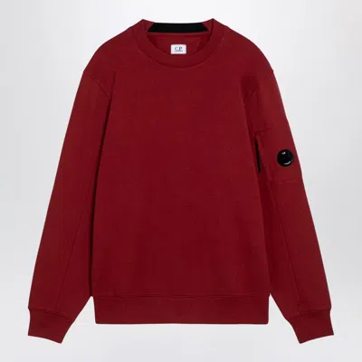 C.p. Company Red Cotton Sweatshirt With Lens Detail