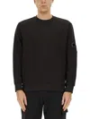 C.p. Company Classic Crew Neck Sweatshirt With Logo Patch In Black