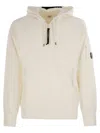 C.p. Company Sweatshirt With Zip, Hood And Lens In Neutral