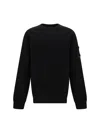 C.p. Company Light Cotton Crewneck Sweatshirt In Black