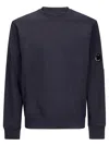 C.p. Company Sweatshirts Crew Neck In Diagonal Raised Fleece In Blue
