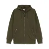C.p. Company Goggles-detail Zip-up Hoodie In Green