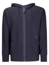 C.p. Company Sweatshirts Hooded Open In Diagonal Raised Fleece In Blue