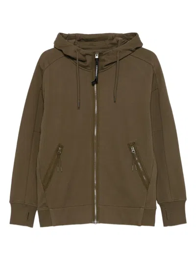 C.P. COMPANY CP COMPANY SWEATSHIRTS HOODED OPEN IN DIAGONAL RAISED FLEECE