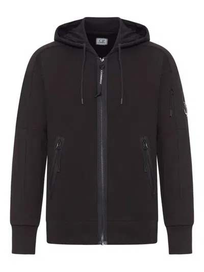 C.P. COMPANY C.P. COMPANY SWEATSHIRTS HOODED OPEN IN DIAGONAL RAISED FLEECE CLOTHING