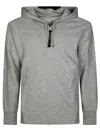 C.p. Company Sweatshirts Hooded Open In Diagonal Raised Fleece In Gray
