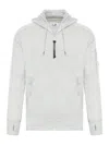 C.P. COMPANY SWEATSHIRTS HOODED OPEN IN DIAGONAL RAISED FLEECE