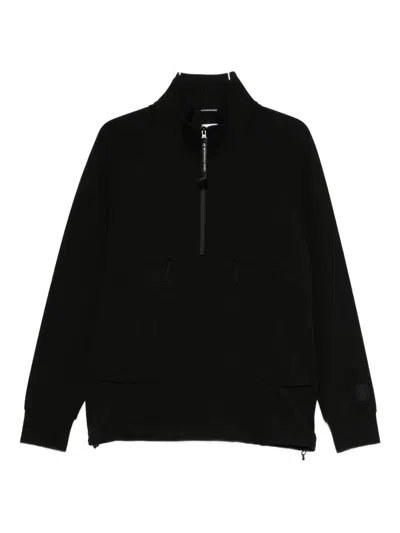 C.p. Company Sweatshirts Polo Collar In Stretch Fleece Clothing In Black