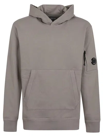 C.p. Company Sweatshirts Sweat Hooded In Diagonal Raised Fleece In Brown