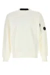 C.p. Company Logo Badge Sweatshirt In White