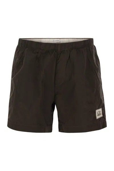 C.p. Company Swim Shorts In Eco-chrome R In Brown