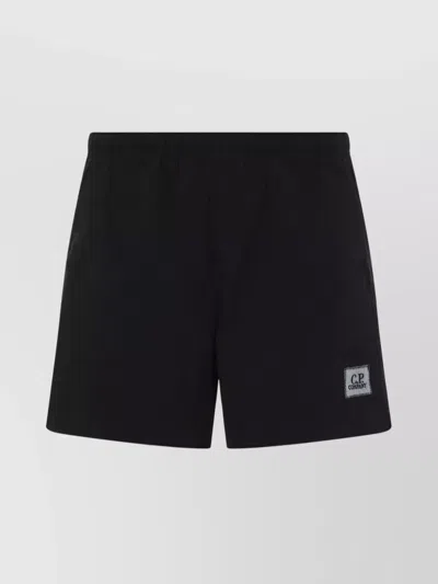 C.p. Company Swim Shorts Polyamide Blend Elasticated Waistband In Black