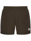 C.p. Company Khaki Swimsuit In Lightweight Chrome-r Nylon In Green