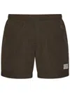 C.p. Company Khaki Swimsuit In Lightweight Chrome-r Nylon In Green