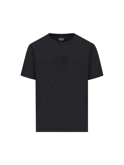 C.p. Company Embroidered-logo T-shirt In Black