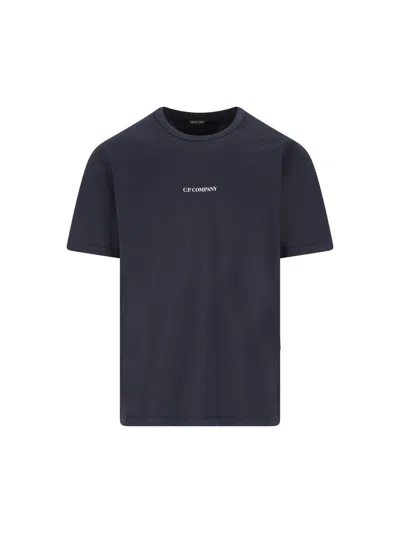 C.p. Company Logo T-shirt Short Sleeves In Black