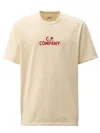 C.p. Company C.p.company Natural Jersey T-shirt With Logo In Beige