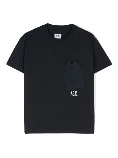 C.p. Company Kids' Logo-print Cotton T-shirt In Black