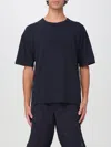 C.p. Company Blue T-shirt With Logo Embroidered On The Front Tone-on-tone In Blau