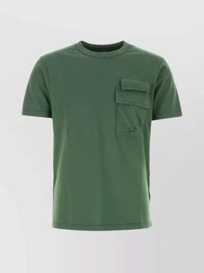 C.p. Company T-shirt Cotton Chest Pocket In Green