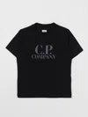 C.p. Company Kids' Printed Cotton Jersey T-shirt In Schwarz