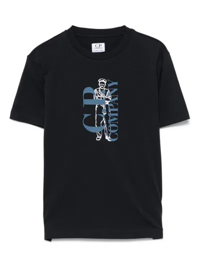 C.p. Company Kids' British Sailor Print Cotton T-shirt In Blue
