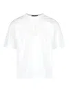 C.p. Company White T-shirt With Logo Embroidered On The Front Tone-on-tone In White