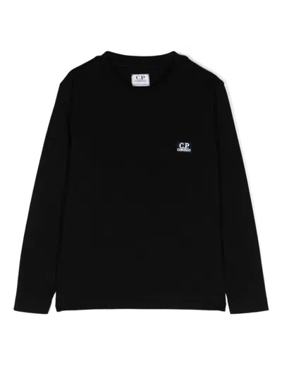 C.P. COMPANY LOGO-EMBROIDERED LONG SLEEVE T-SHIRT