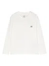 C.p. Company Logo-embroidered Long Sleeve T-shirt In White