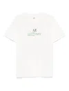 C.p. Company White T-shirt With Logo Printed On The Front And Back In Cotton Man In White
