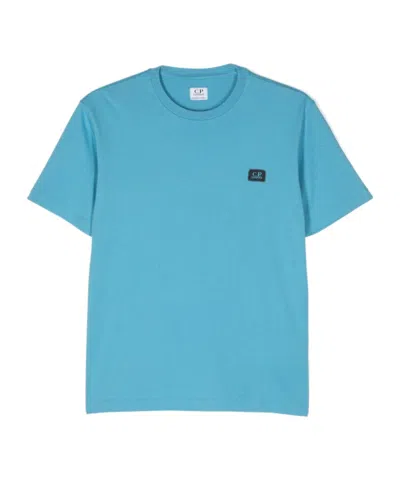 C.p. Company Kids' Logo-print T-shirt In Blue