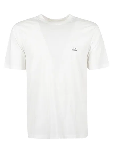 C.p. Company Logo Detail Plain T-shirt In Gauze White