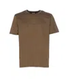 C.p. Company Crewneck Short Sleeve T-shirt Regular Fit In Brown