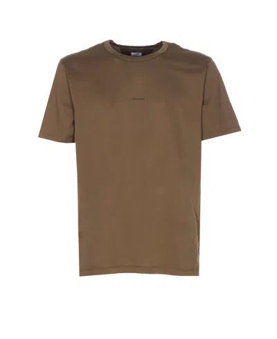 C.p. Company Crewneck Short Sleeve T-shirt Regular Fit In Brown