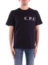 C.p. Company C.p.company T-shirt With Logo Print On Chest And Back In Total Eclipse Blu