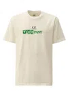 C.p. Company White T-shirt With Logo Printed On The Front And Back In Cotton Man In White