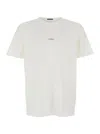C.p. Company White Crewneck T-shirt With Logo Lettering On The Front In White