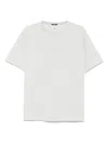 C.p. Company White T-shirt With Logo Embroidered On The Front Tone-on-tone In Grey