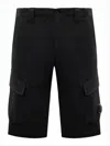 C.p. Company Tailored Cargo Shorts With Distinctive Pocket Details In Black