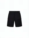 C.p. Company C.p.company Cotton Cargo Shorts With Lens In Black