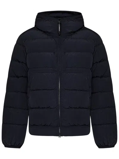 C.p. Company Tailored Blue Coat With Matte Finish