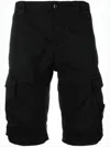 C.p. Company Tailored Cargo Shorts With Distinctive Pocket Details In Black